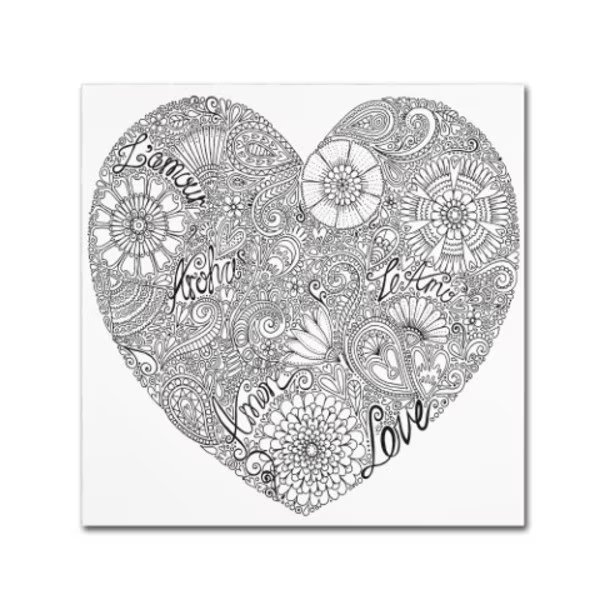 Hello Angel 'Love Heart' Canvas Art, 14x14, Trademark Fine Art, Mfr#: ALI2856-C1414GG